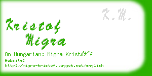 kristof migra business card